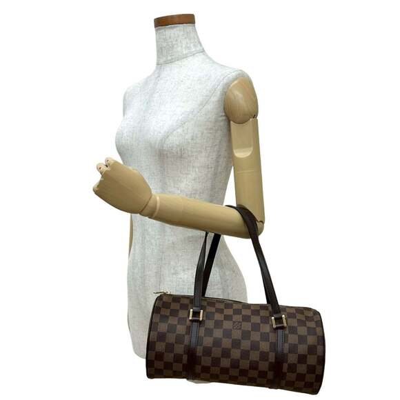 LOUIS VUITTON Brown Damier Leather Papillon 30 Pouch - Picture 2 of 9